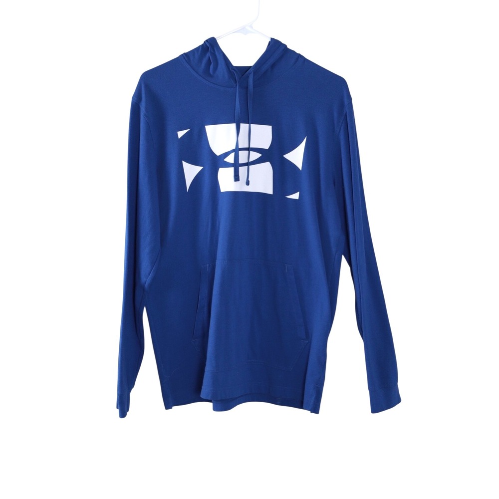 Under Armour Men's M Blue UA Velocity Hoodie Ultra-Soft Burgundy Big‎ Front Logo